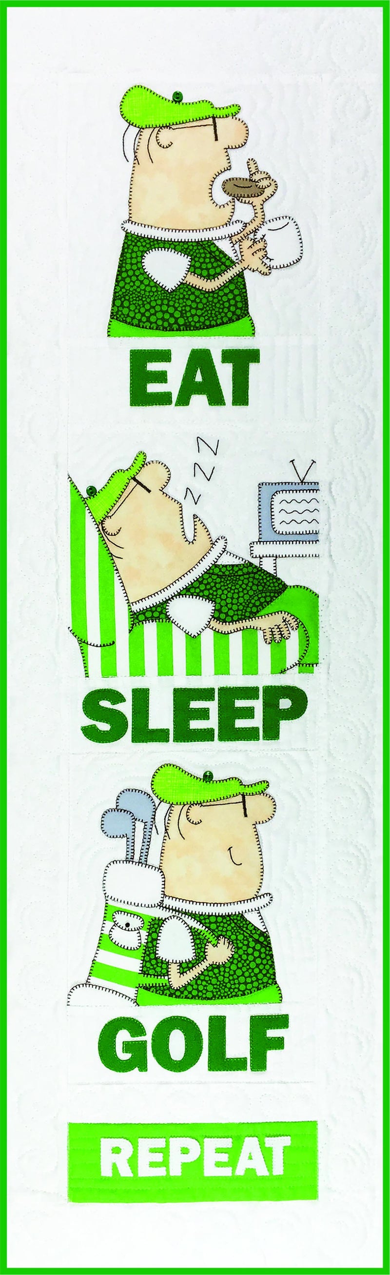 Amy Bradley Eat, Sleep, Golf Wall Hanging Pattern