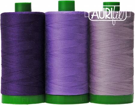 Aurifil Color Builder 40wt 3pc Set Cross River Gorilla Purple
