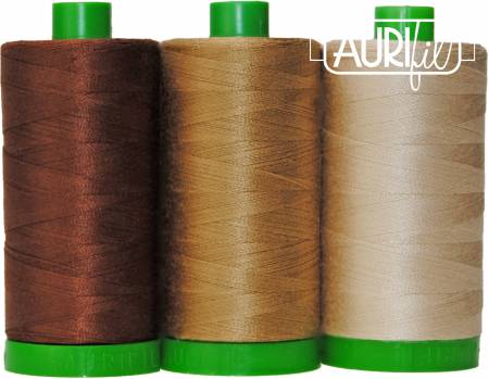 Aurifil Color Builder 40wt 3pc Set Pangolin Brown