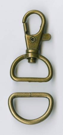 D Ring annd Swivel Clip Brass 1ct - 3/4in