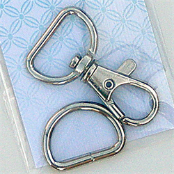 Swivel Clip w/ D Ring - Nickel