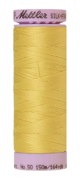 Mettler Silk-finish 50wt Solid Cotton Thread 164yd/150m Lemon Peel
