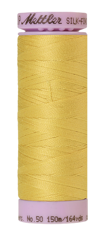 Mettler Silk-finish 50wt Solid Cotton Thread 164yd/150m Lemon Peel