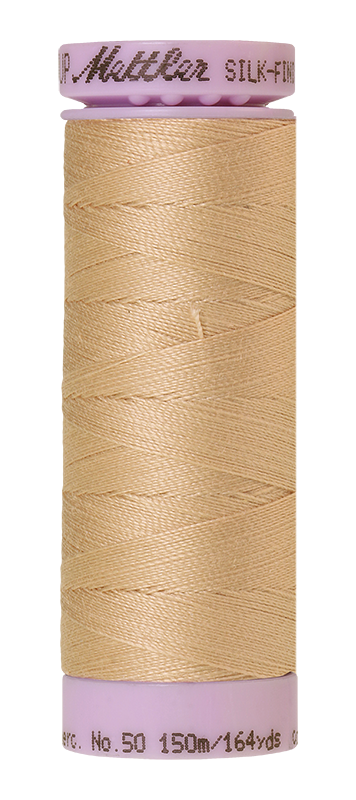 Mettler Silk-finish 50wt Solid Cotton Thread 164yd/150m Oat Straw