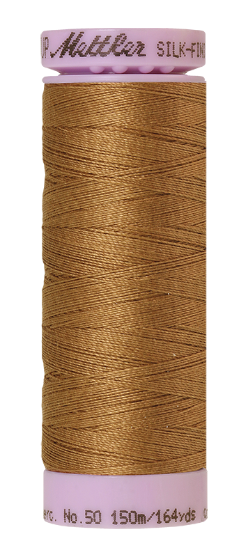 Mettler Silk-finish 50wt Solid Cotton Thread 164yd/150m Dark Tan