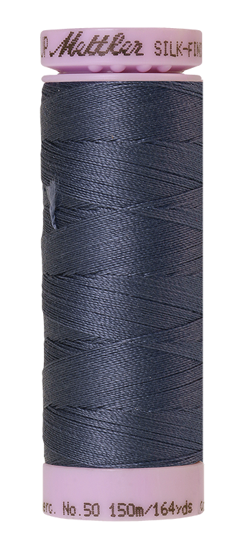 Mettler Silk-finish 50wt Solid Cotton Thread 164yd/150m Blue Shadow