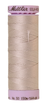 Mettler Silk-finish 50wt Solid Cotton Thread 164yd/150m Cloud Gray