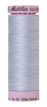 Mettler Silk-finish 50wt Solid Cotton Thread 164yd/150m Ice Cap
