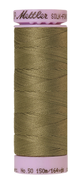 Mettler Silk-finish 50wt Solid Cotton Thread 164yd/150m Olive Drab
