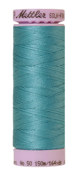 Mettler Silk-finish 50wt Solid Cotton Thread 164yd/150m Blue-green Opal