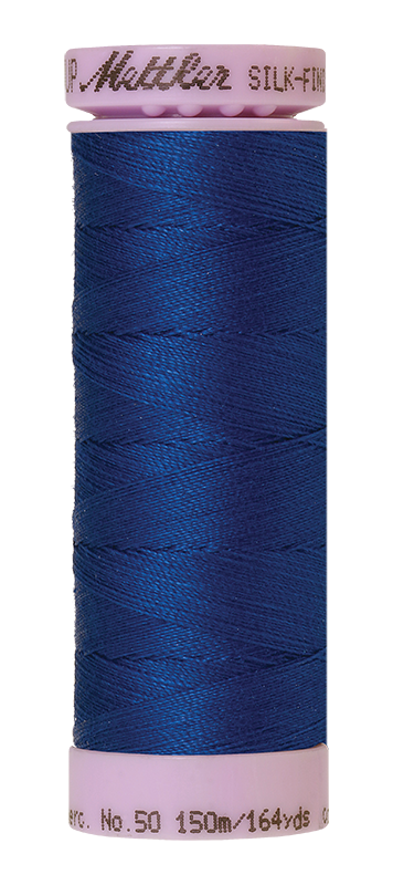 Mettler Silk-finish 50wt Solid Cotton Thread 164yd/150m Royal Navy
