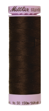 Mettler Silk-finish 50wt Solid Cotton Thread 164yd/150m Very Dark Brown