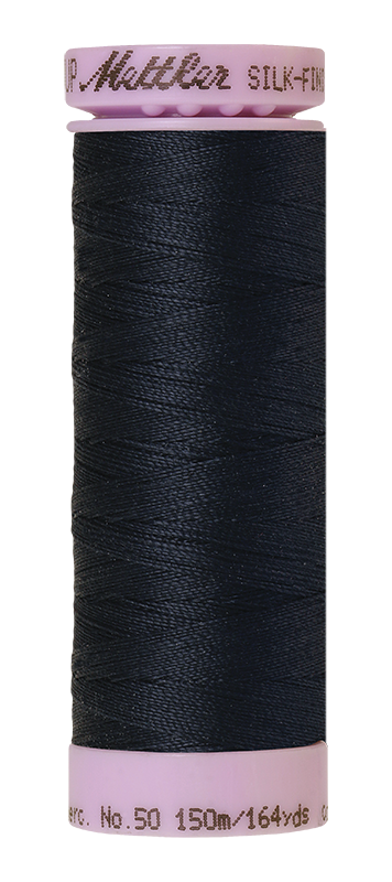 Mettler Silk-finish 50wt Solid Cotton Thread 164yd/150m Black Iris
