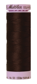 Mettler Silk-finish 50wt Solid Cotton Thread 164yd/150m Black Peppercorn