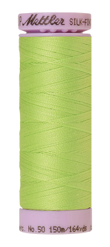 Mettler Silk-finish 50wt Solid Cotton Thread 164yd/150m Bright Lime Green