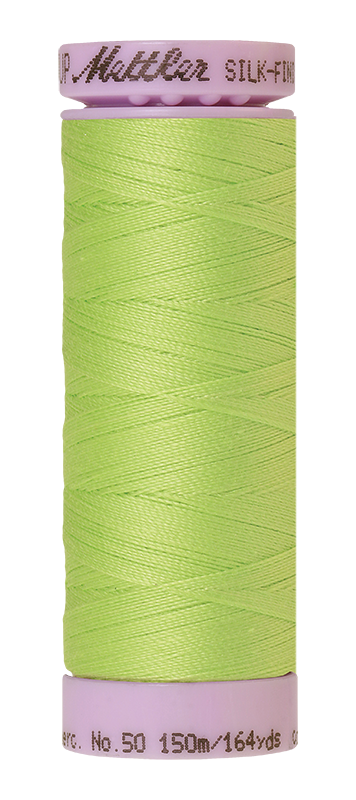 Mettler Silk-finish 50wt Solid Cotton Thread 164yd/150m Bright Lime Green