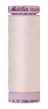 Mettler Silk-Finish - White - 50wt Solid Cotton Thread 164yd/150m