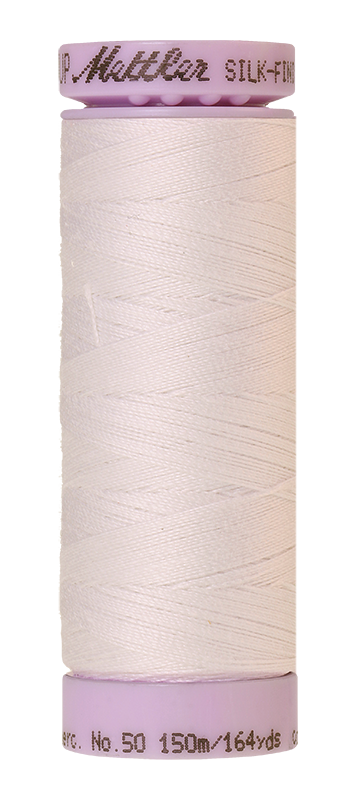 Mettler Silk-finish 50wt Solid Cotton Thread 164yd/150m White