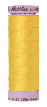 Mettler Silk-finish 50wt Solid Cotton Thread 164yd/150m Vibrant Yellow