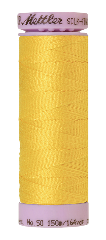 Mettler Silk-finish 50wt Solid Cotton Thread 164yd/150m Vibrant Yellow