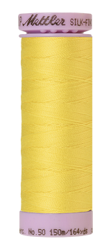 Mettler Silk-finish 50wt Solid Cotton Thread 164yd/150m Lemon Zest