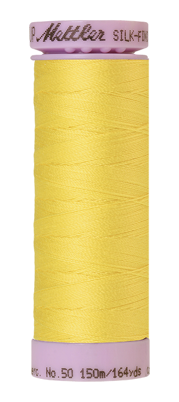 Mettler Silk-finish 50wt Solid Cotton Thread 164yd/150m Lemon Zest