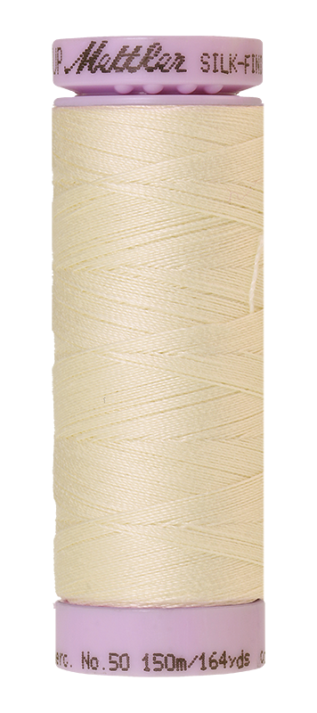 Mettler Silk-finish 50wt Solid Cotton Thread 164yd/150m Antique White