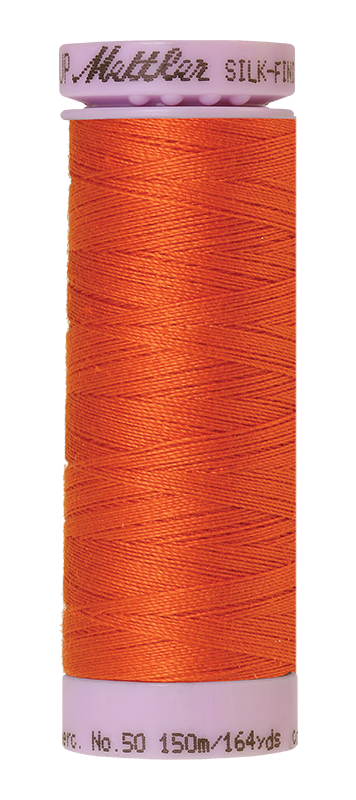 Mettler Silk-finish 50wt Solid Cotton Thread 164yd/150m Mandarin Orange