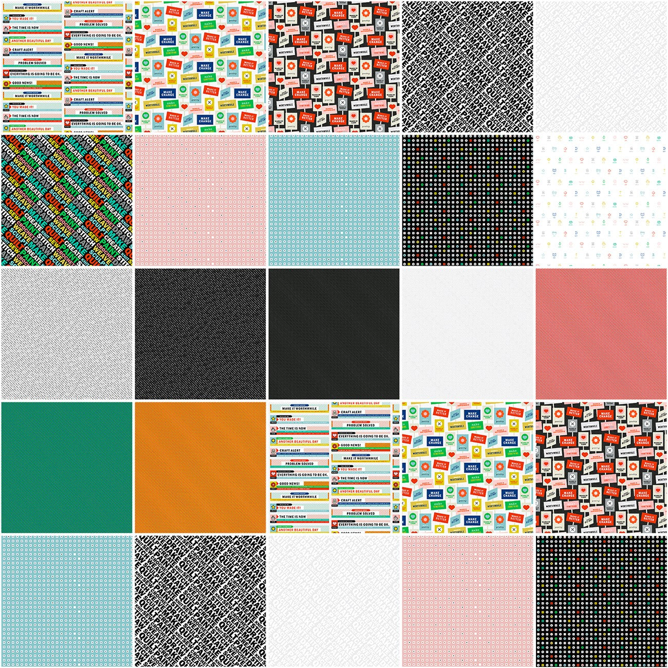 Fat Quarter Breaking News, 17pcs/bundle