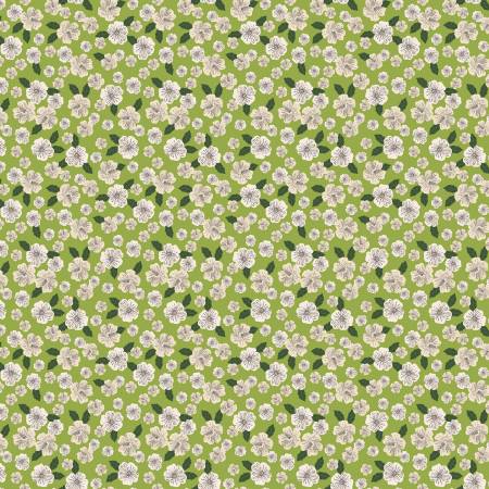 Riley Blake Floral Gardens Blossoms Green C14363R-GREEN