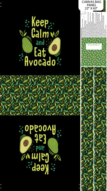 Avocado Love - Canvas Bag Panel - C24579-99