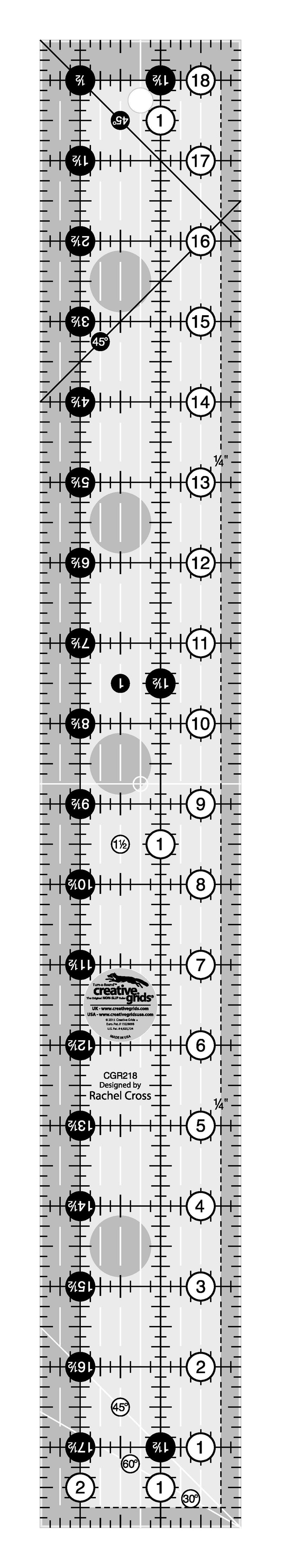 Creative Grids 2-1/2in x 18-1/2in Rectangle Quilt Ruler