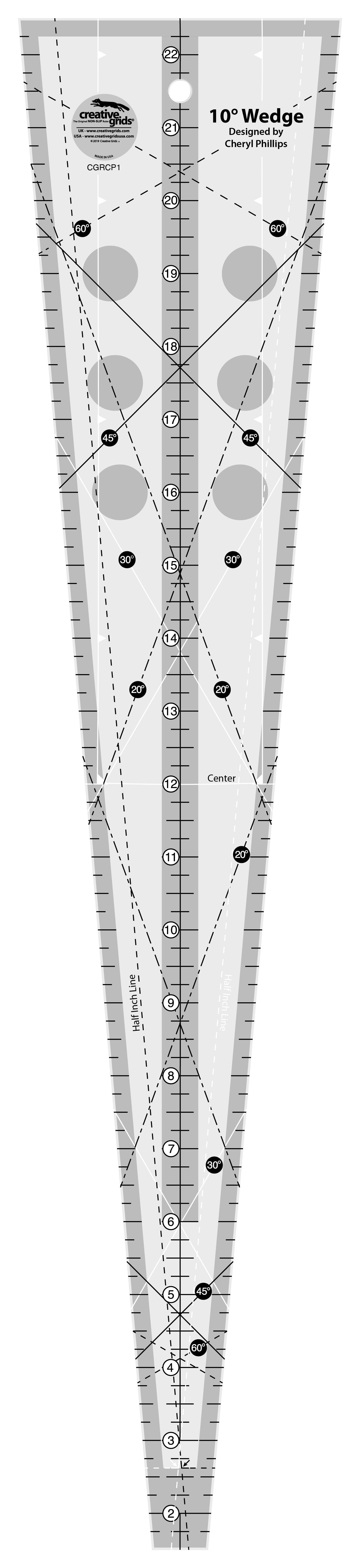 Creative Grids 10 Degree Wedge Ruler