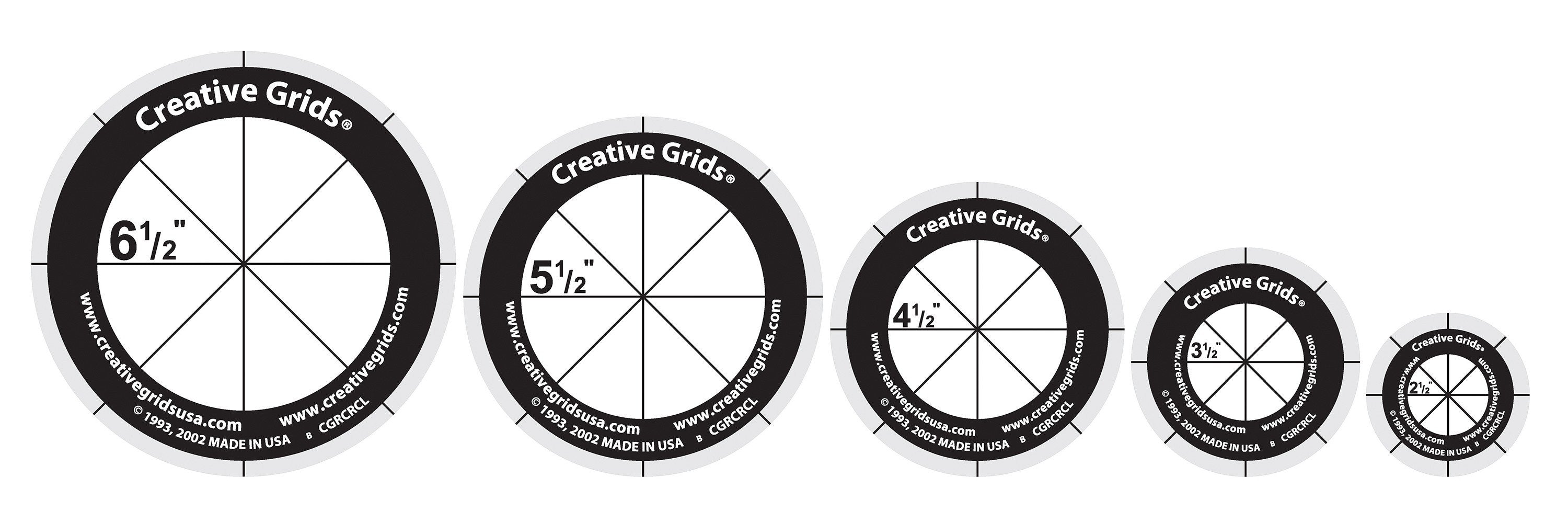 Creative Grids Quilt Ruler Circles (5 Discs with Grips) Quilt Ruler