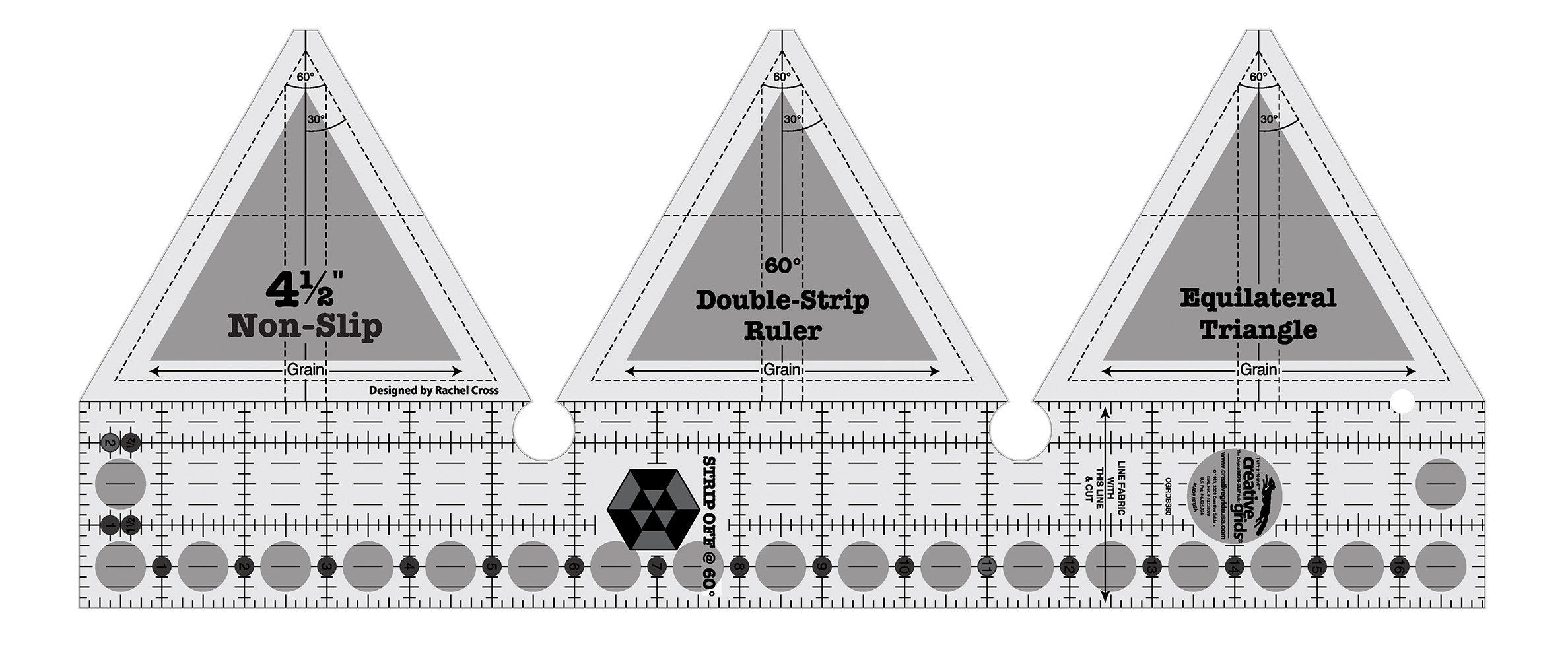 Creative Grids 60 Degree Double-Strip Quilt Ruler