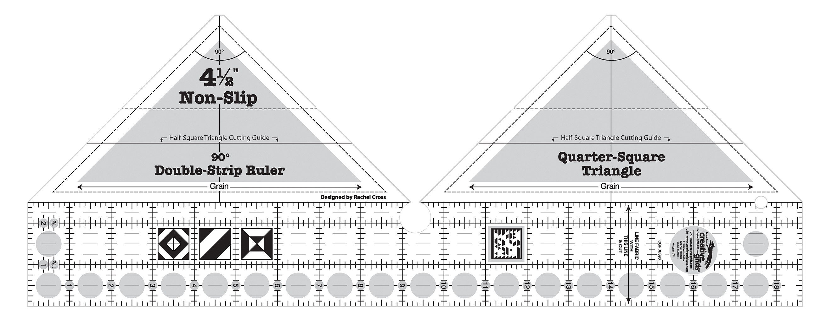 Creative Grids 90 Degree Double-Strip Quilt Ruler