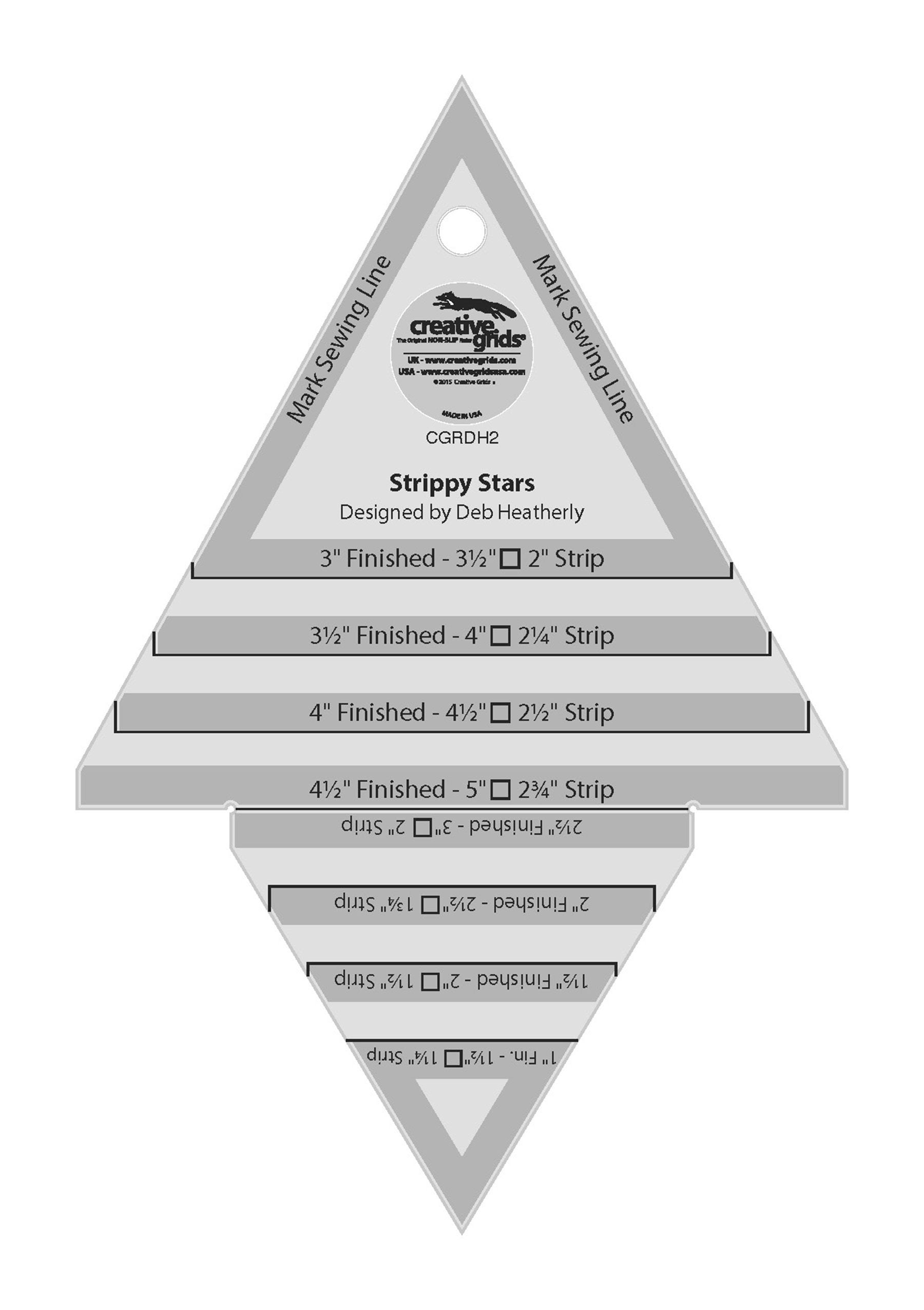 Creative Grids Strippy Stars Tool 5in x 7-1/2in Quilt Ruler