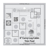 Creative Grids Curvy Log Cabin Trim Tool 6" Finished Blocks Quilt Ruler