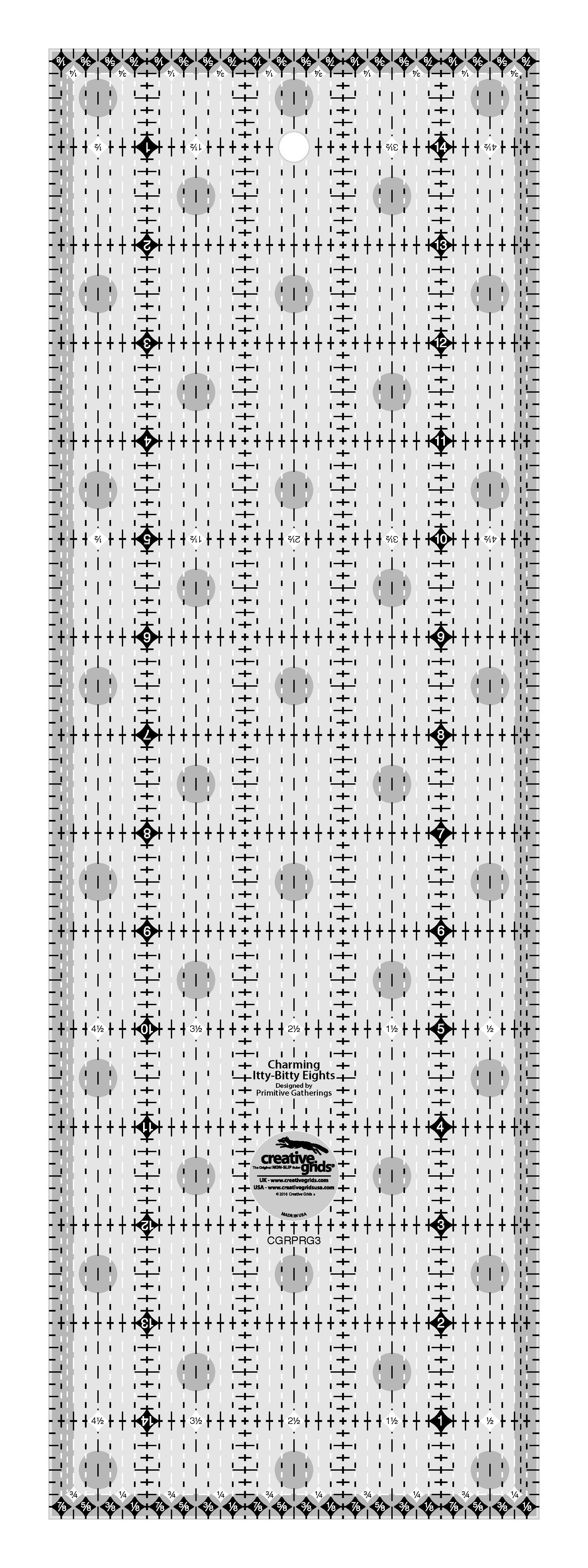 Creative Grids Charming Itty-Bitty Eights 5in x 15in Quilt Ruler