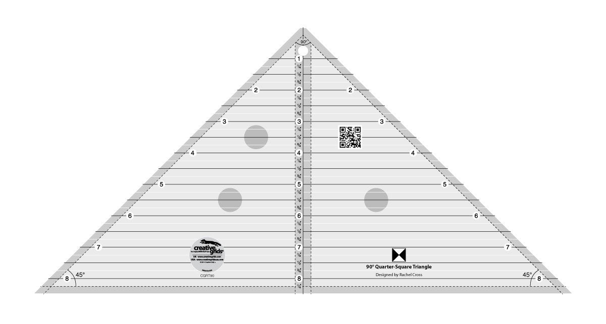 Creative Grids 90 Degree Quarter-Square Triangle Quilt Ruler