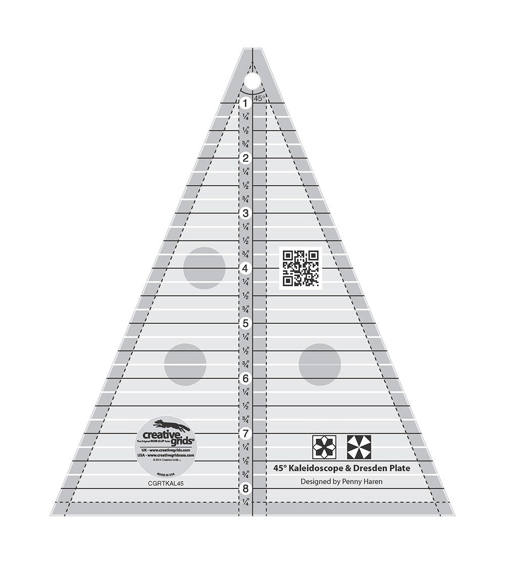 Creative Grids Kaleidoscope or Dresden Plate Triangle Quilt Ruler