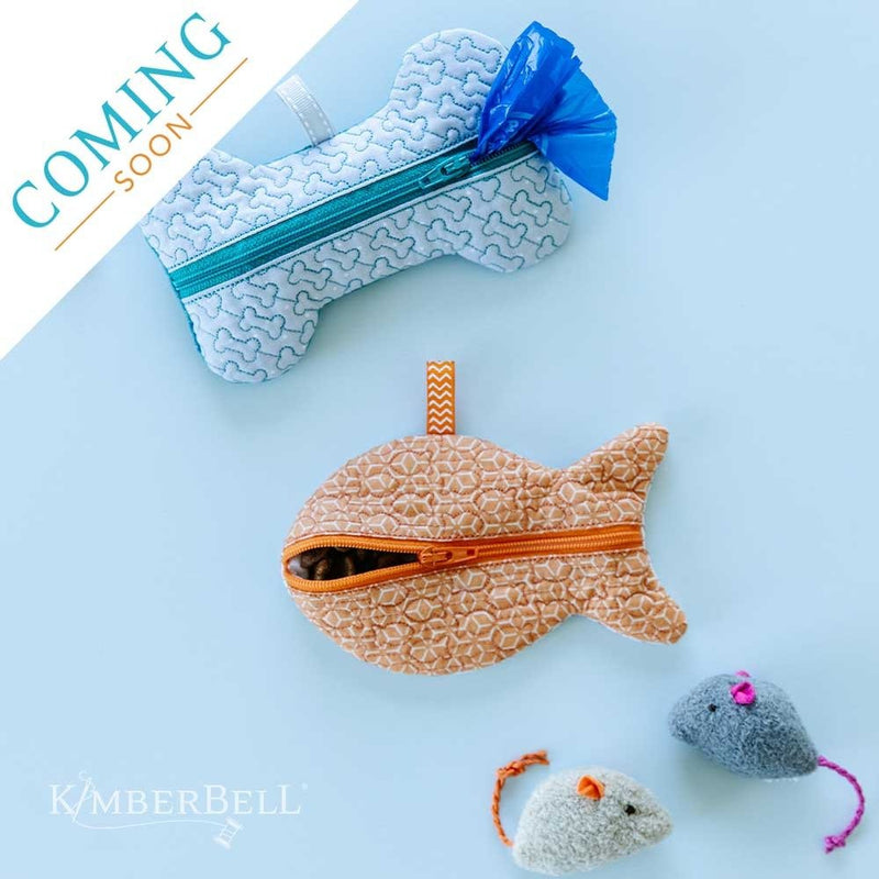 Kimberbell Digital Dealer Exclusive 2022 - Give a Dog a Bone Pouch/Give a Cat a Fish Pouch - July