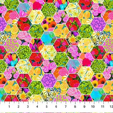 Cynthia Frenette - Quilt Retreat - Hexies Floral - DP25149-10