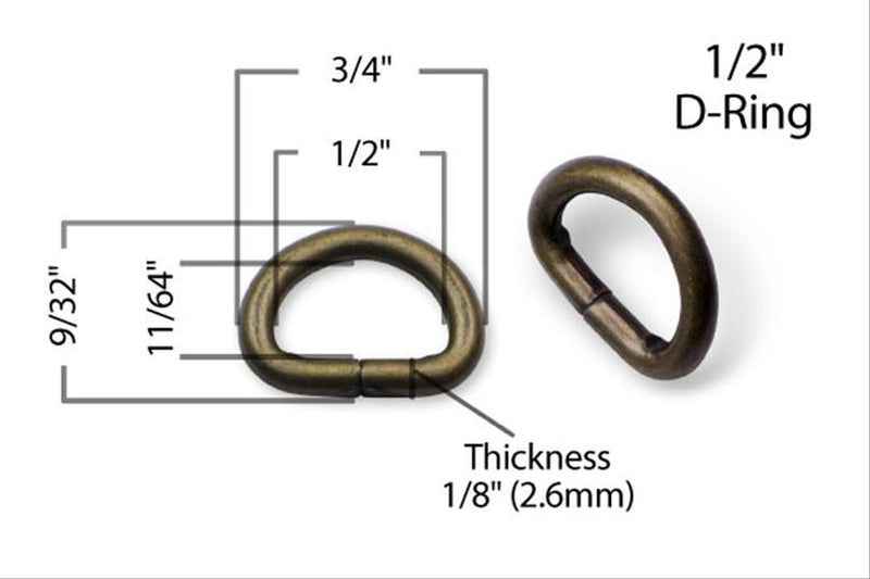 1/2" (12mm) Metal D-Ring