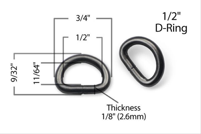 1/2" (12mm) Metal D-Ring