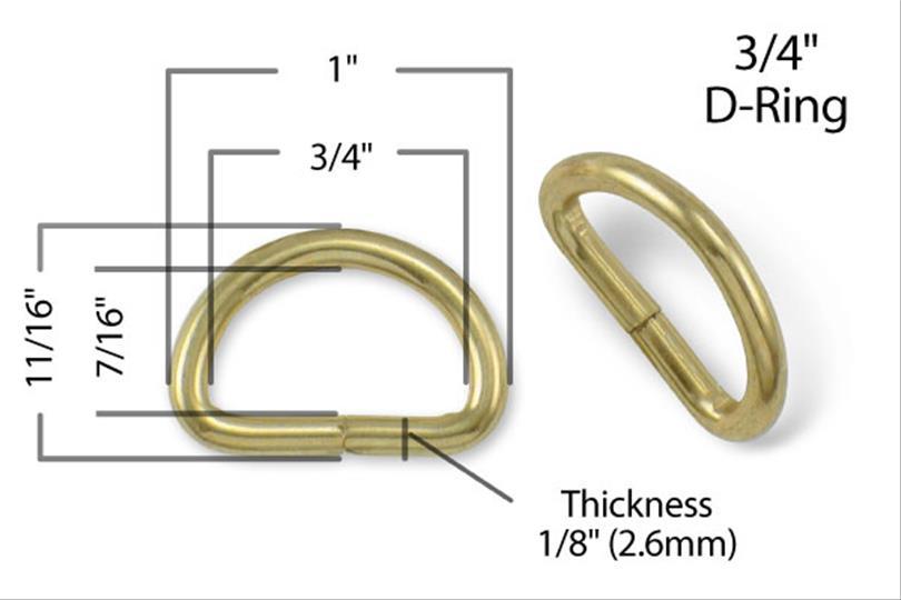 3/4" (20mm) Metal D-Ring