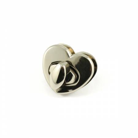 Heart Shaped Bag Lock Nickel