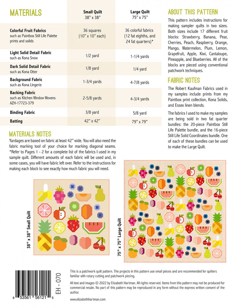 The Produce Section - Fruit Sampler Quilt Pattern by Elizabeth Hartman