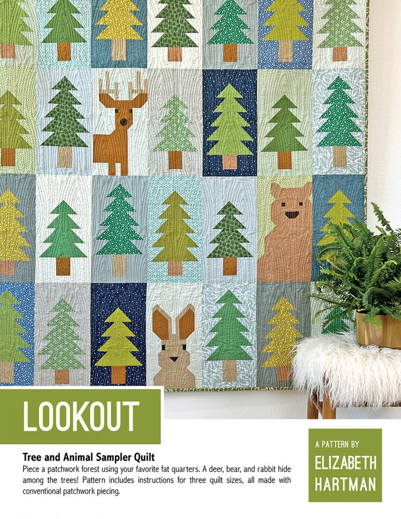 Lookout - Tree and Animal Sampler Quilt Pattern by Elizabeth Hartman