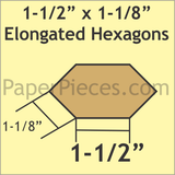 1-1/2" x 1-1/8" Elongated Hex